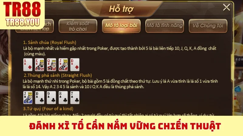 Đánh Xì Tố cần nắm vững chiến thuật