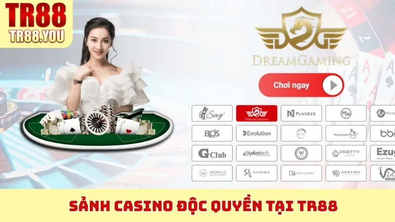 Sảnh Casino độc quyền tại TR88